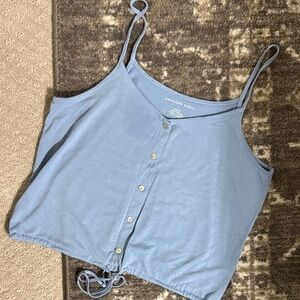 American Eagle Outfitters Light Blue Camisole Tie Cinch Waist